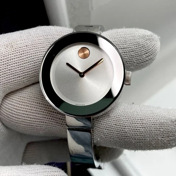 PreLoved Movado Bold Museum Steel Silver Dial Quartz A classic from the 1990s. The Movado Museum Olympian pairs  main image 3